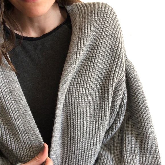 TOPSHOP BUBBLE SLEEVE OVERSIZED CARDIGAN - Picture 8 of 8